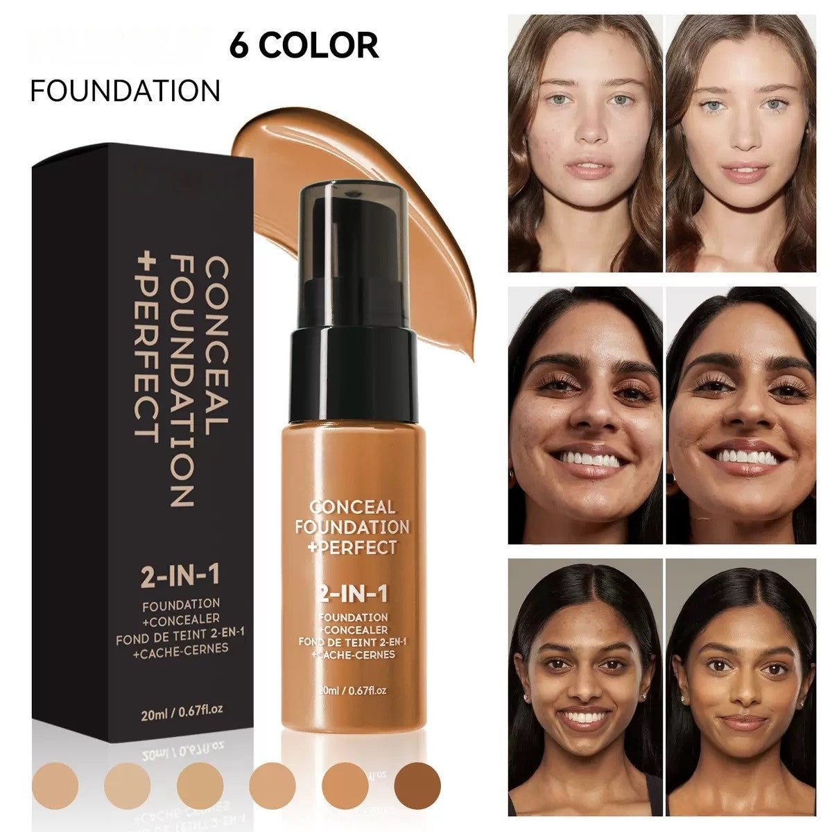 beautytiva Sculpt & Shine HD Foundation 6 color liquid foundation - My Store